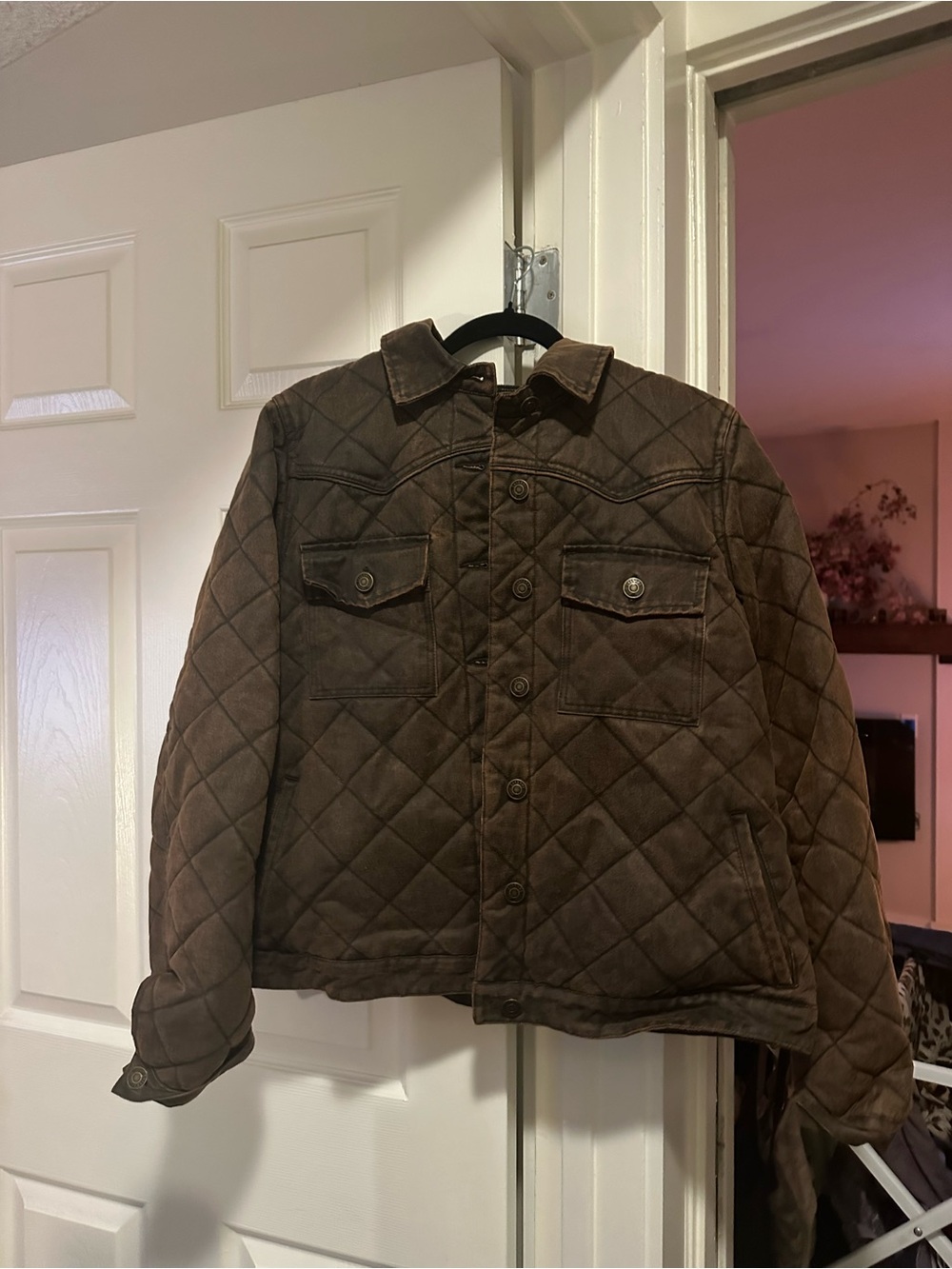 Shyanne Brown Quilted Western Jacket Aztec Lining L women’s